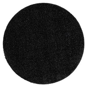 Kúpeľňový koberček SYNERGY glamour / lurex, čierny kruh