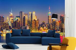 Samolepiaca vliesová fototapeta Manhattan v noci 375 x 250 cm