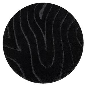 Kúpeľňový koberček SUPREME WAVES vlny, čierny kruh