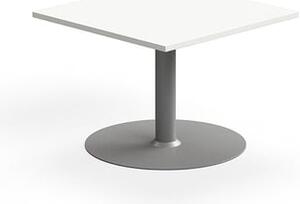 Konferenčný stolík ALVA, 700x700x500 mm, HPL, strieborná/biela