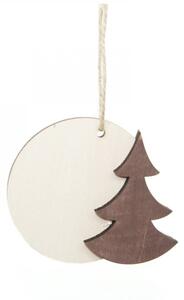 Pieris design Drevená vianočná ozdoba stromček a mesiac