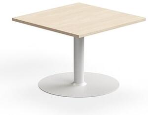 Konferenčný stolík ALVA, 700x700x500 mm, HPL, biela/breza