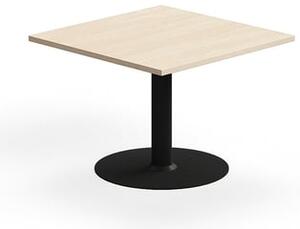 Konferenčný stolík ALVA, 700x700x500 mm, s kotvením do zeme, HPL, čierna/breza