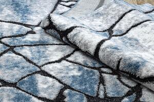 Moderný koberec COZY 8873 Cracks, prasknutý betón - Štrukturálny, dve vrstvy rúna, modrá