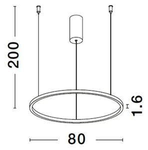 LED luster Tarquin 80 Strieborná – Sivá