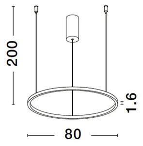 LED luster Tarquin 80 čierne – Čierna