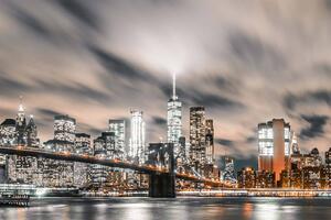 DIMEX | Vliesové fototapety na stenu Manhattan MS-5-0764 | 375 x 250 cm | čierna, oranžová, šedá