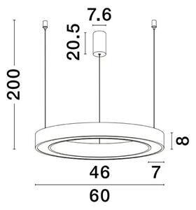 LED luster Morbido 60 biele s diaľkovým ovládaním – Biela