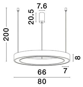 LED luster Morbido 80 čierne s diaľkovým ovládaním – Čierna
