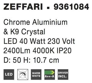 LED stropné svietidlo Zeffari 50 chróm – Sivá