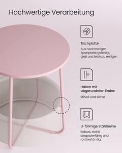 VASAGLE Príručný stolík - ružová/biela - 45x50x45 cm