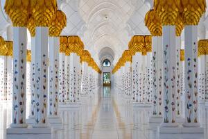 DIMEX | Vliesové fototapety na stenu Mešita v Abu Dhabi MS-5-0972 | 375 x 250 cm | biela, žltá