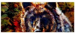 Obraz - Medveď, maľba (120x50 cm)