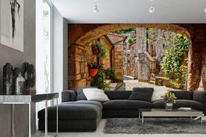 Samolepiaca vliesová fototapeta Klenutá ulica v Toskáne 375 x 250 cm