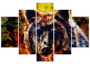 Obraz - Medveď, maľba (150x105 cm)