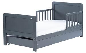 Detská posteľ so zábranou a šuplíkom Drewex Olek 140x70 cm grafit