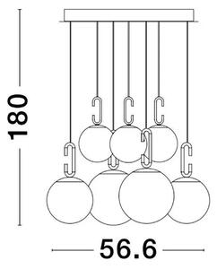 Rustikálny luster Hook 56.6 zlaté – LED