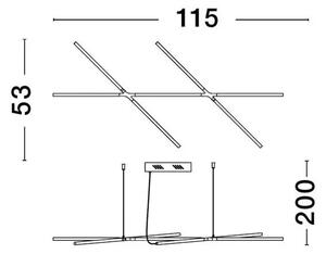 LED luster Raccio 115 zlaté – Zlatá