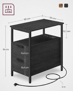 VASAGLE Odkladací stolík - čierna - 60x61x35 cm