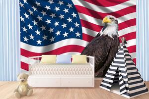 Samolepiaca vliesová fototapeta Vlastenecká vlajka USA 375 x 250 cm