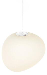 Foscarini Gregg MIDI závesná lampa, zo skla, biela