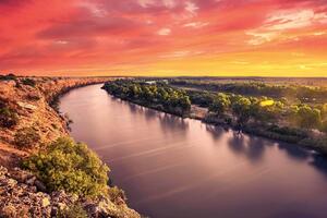 DIMEX | Vliesové fototapety na stenu Rieka Murray, Austrália MS-5-3104 | 375 x 250 cm | zelená, žltá, oranžová