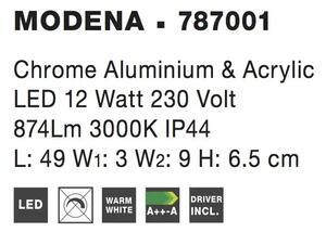 LED nástenné svietidlo Modena 3 – Chróm