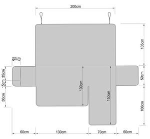 Poťah na rohovú sedačku pravý PARIS hnedý, 200 cm