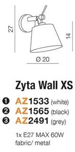Dizajnové nástenné svietidlo Zyta Xs sivé – Sivá
