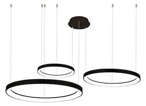 Moderný LED luster Agnes 38+58+78 stmievateľné čierne – Čierna