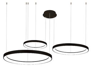 Moderný LED luster Agnes 38+58+78 stmievateľné čierne – Čierna