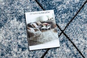 Moderný okrúhly koberec COZY 8872 Wall, geometrický ,trojuholníky - Štrukturálny, dve vrstvy rúna, modrá