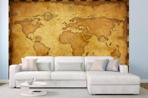 Samolepiaca vliesová fototapeta Stará mapa vintage 375 x 250 cm
