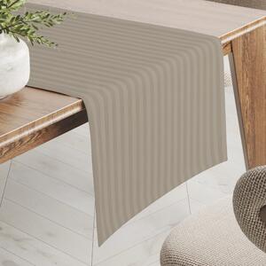 Biante Damaškový behúň na stôl Atlas Grádl DM-022 Latte - pásiky 1 cm 20x120 cm