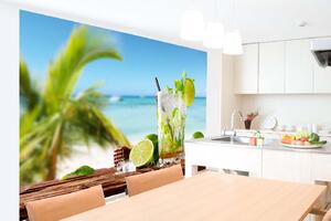 Samolepiaca vliesová fototapeta Mojito na pláži 375 x 250 cm