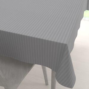 Biante Damaškový obdĺžnikový obrus Atlas Grádl DM-021 Striebornosivý - pásiky 1 cm 140x160 cm