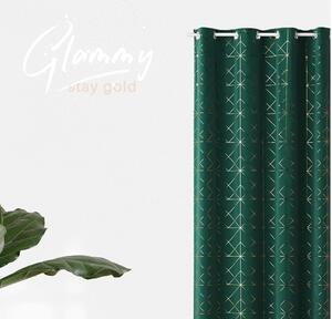 Dekorstudio Hotový záves GLAMMY - Tmavo zelený Spôsob zavesenia: Riasiaca páska