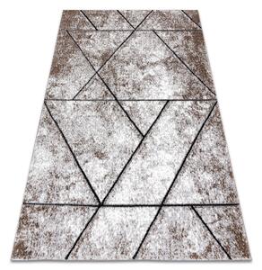 Moderný koberec COZY 8872 Wall, geometrický , trojuholníky - Štrukturálny, dve vrstvy rúna, hnedá