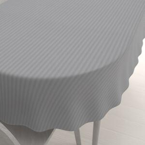 Biante Damaškový oválny obrus Atlas Grádl DM-021 Striebornosivý - pásiky 1 cm 100x140 cm