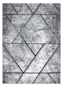 Moderný koberec COZY 8872 Wall, geometrický , trojuholníky - Štrukturálny, dve vrstvy rúna sivá / modrá