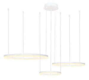 Moderný luster Halo 80+60+40 CCT biela s diaľkovým ovládaním