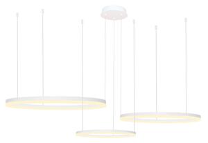 Moderný luster Halo 100+80+60 CCTbiela s diaľkovým ovládaním