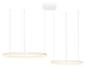 Moderný luster Halo 80+60 CCT biele s diaľkovým ovládaním – Biela