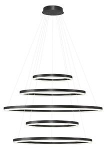 Moderný luster Halo 150+120+100+80+60 CCT čierna s diaľkovým ovládaním – 3000K - 6000K