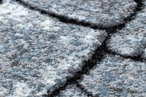 Moderný koberec COZY 8875 Wood, kmeň stromu - Štrukturálny, dve vrstvy rúna sivá / modrá