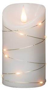 Vosková LED sviečka biela, teplá biela, Ø 7,5cm