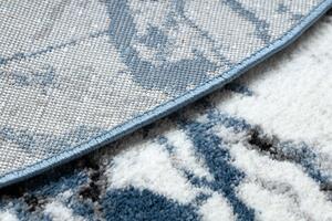 Moderný okrúhly koberec COZY 8871, Marble, Mramor - Štrukturálny, dve vrstvy rúna, modrá