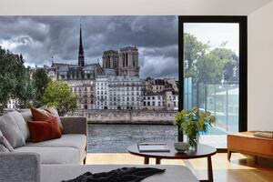 Samolepiaca vliesová fototapeta Parížske budovy 375 x 250 cm