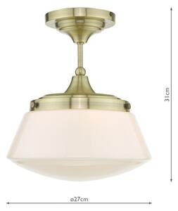 Där Lighting CAD0175 -Kúpeľňový prisadený luster CADEN 1xE27/60W/230V IP44 mosadz