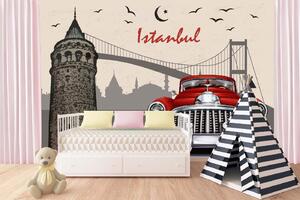 Samolepiaca vliesová fototapeta Istanbul retro plagát 375 x 250 cm